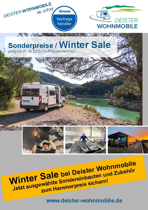 Sonderpreise für Einbautne und Zubehör Wohnmobile