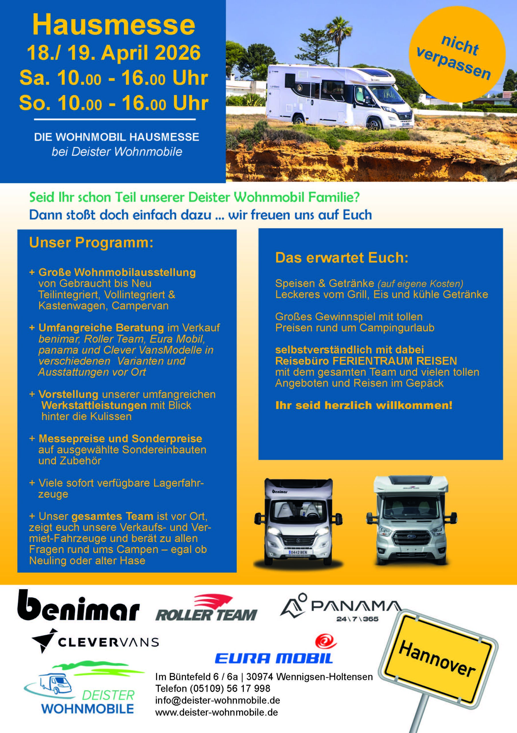 Hausmesse 2026 Deister Wohnmobile